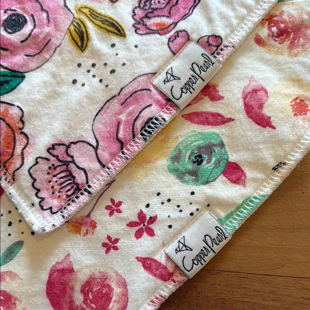 Copper Pearl Floral Baby Bandana Baby 2 Bibs